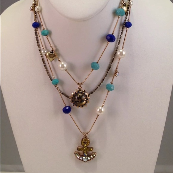 Betsey Johnson Anchor & Ship Illusion Necklace - Picture 1 of 5